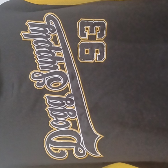 Dogg Supply by Snoop Dogg black/gold Varsity Bomber style Hoodie - Picture 10 of 12